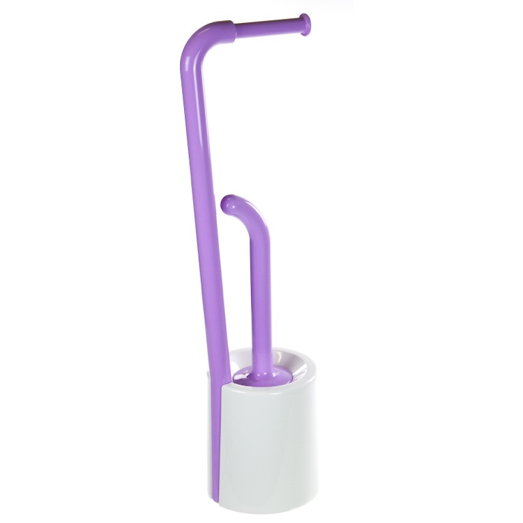 Bathroom Butler, Gedy 7032-49, White and Lilac Bathroom Butler in Thermoplastic Resins